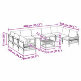 Garden Sofa Set 10 pcs Anthracite Steel