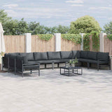 Garden Sofa Set 10 pcs Anthracite Steel