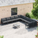 Garden Sofa Set 10 pcs Anthracite Steel