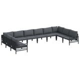 Garden Sofa Set 10 pcs Anthracite Steel