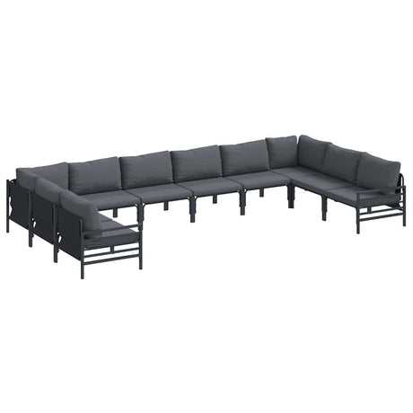 Garden Sofa Set 10 pcs Anthracite Steel
