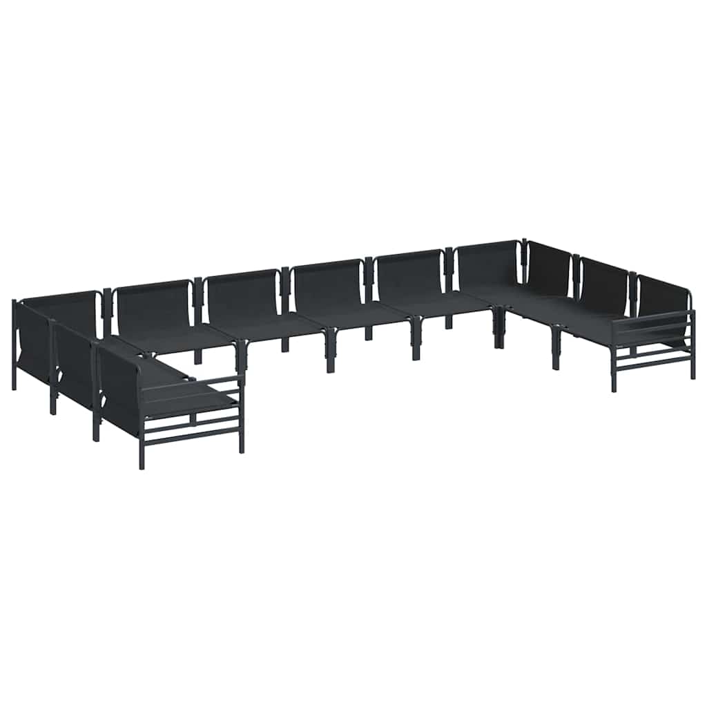 Garden Sofa Set 10 pcs Anthracite Steel