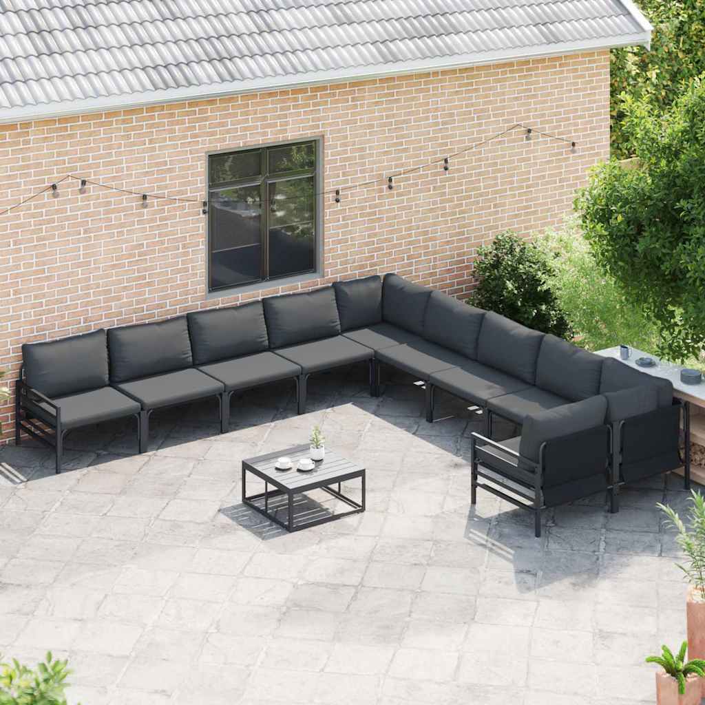 Garden Sofa Set 11 pcs Anthracite Steel