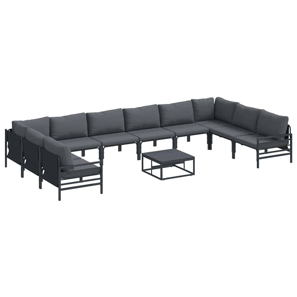 Garden Sofa Set 11 pcs Anthracite Steel