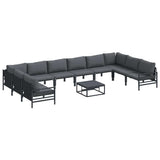 Garden Sofa Set 11 pcs Anthracite Steel