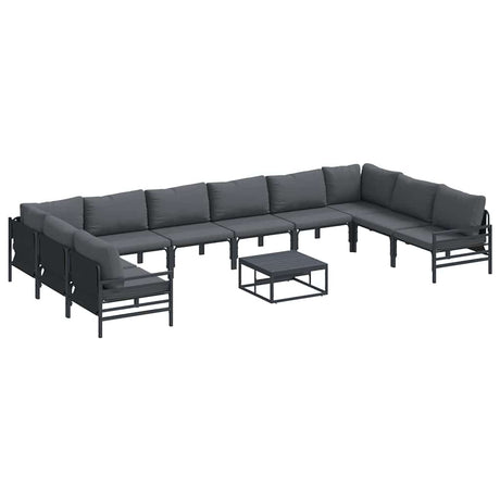 Garden Sofa Set 11 pcs Anthracite Steel