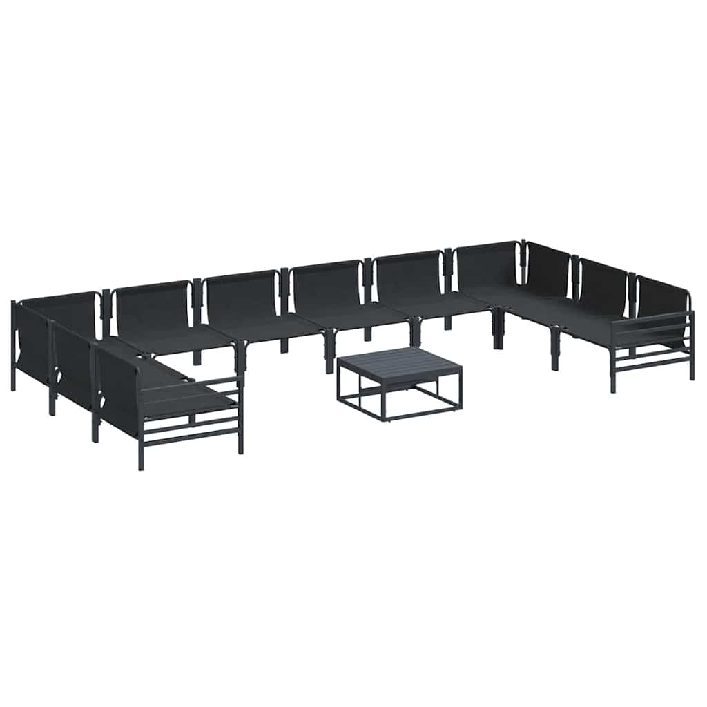 Garden Sofa Set 11 pcs Anthracite Steel