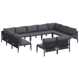Garden Sofa Set 11 pcs Anthracite Steel