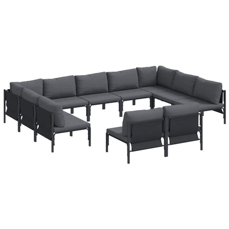 Garden Sofa Set 11 pcs Anthracite Steel