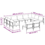 Garden Sofa Set 11 pcs Anthracite Steel
