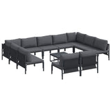Garden Sofa Set 12 pcs Anthracite Steel