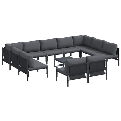 Garden Sofa Set 12 pcs Anthracite Steel