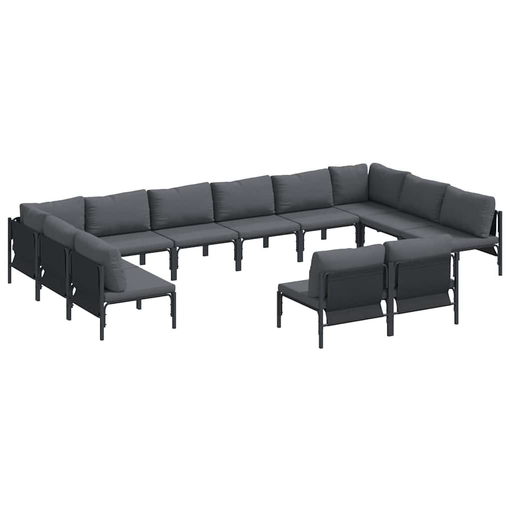 Garden Sofa Set 12 pcs Anthracite Steel