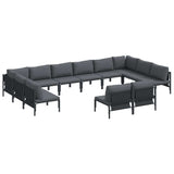 Garden Sofa Set 12 pcs Anthracite Steel