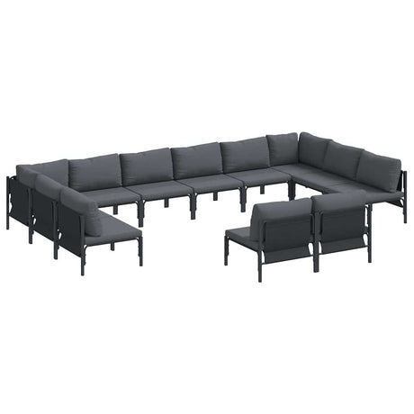 Garden Sofa Set 12 pcs Anthracite Steel