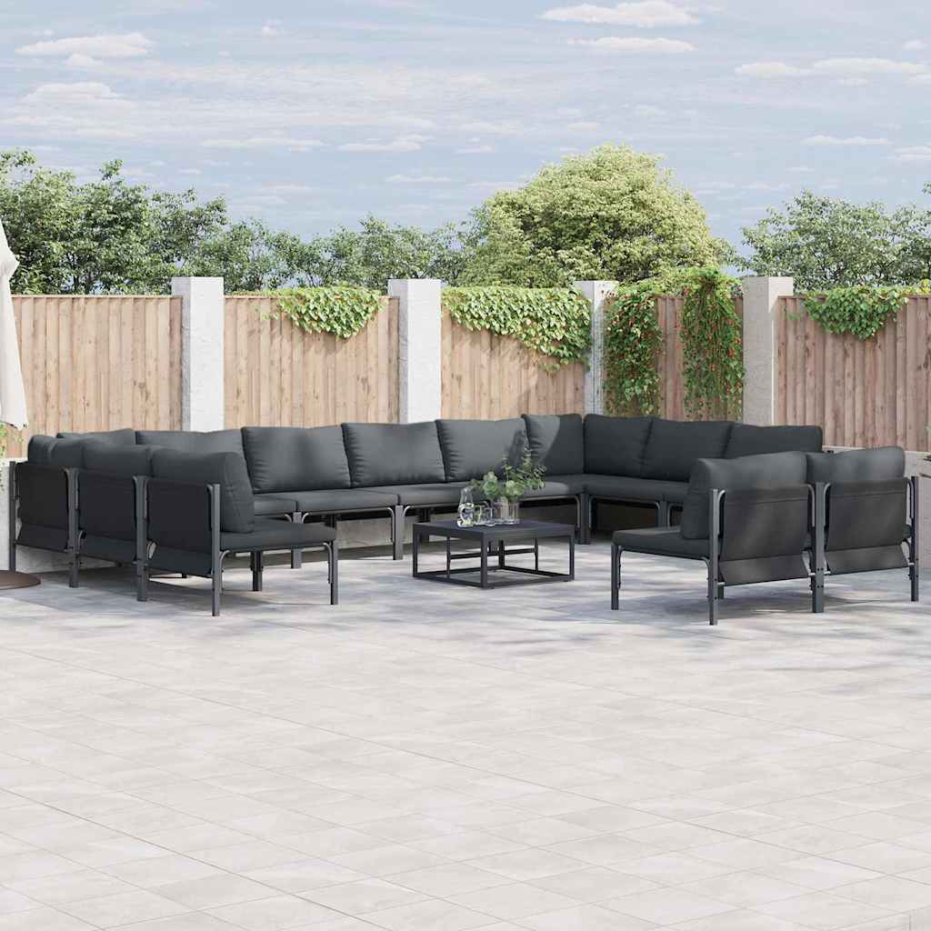Garden Sofa Set 13 pcs Anthracite Steel