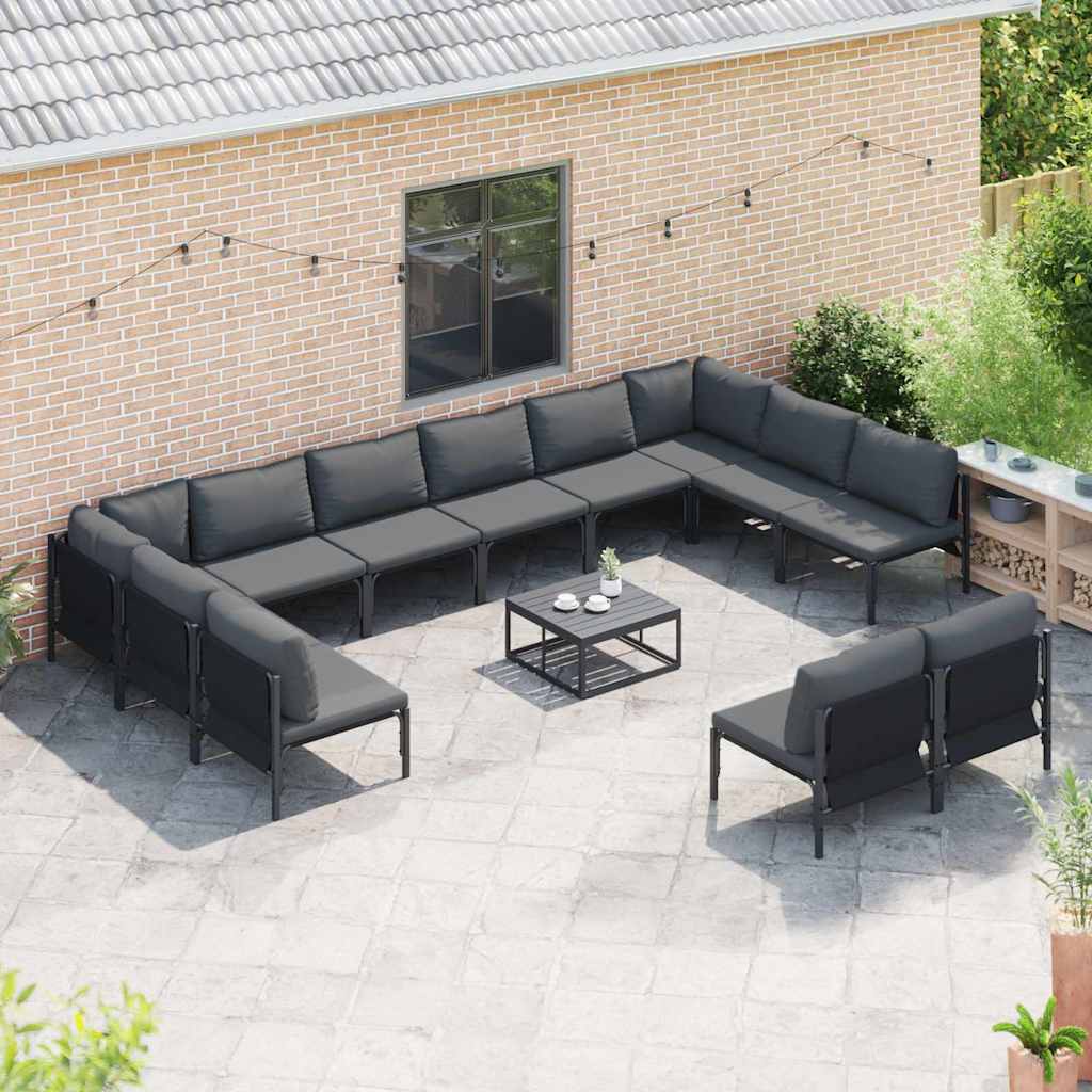 Garden Sofa Set 13 pcs Anthracite Steel