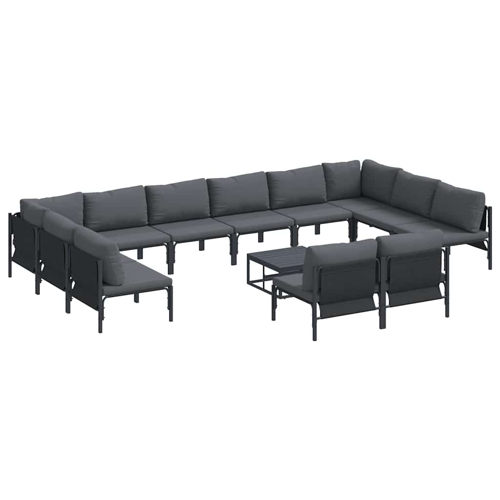 Garden Sofa Set 13 pcs Anthracite Steel