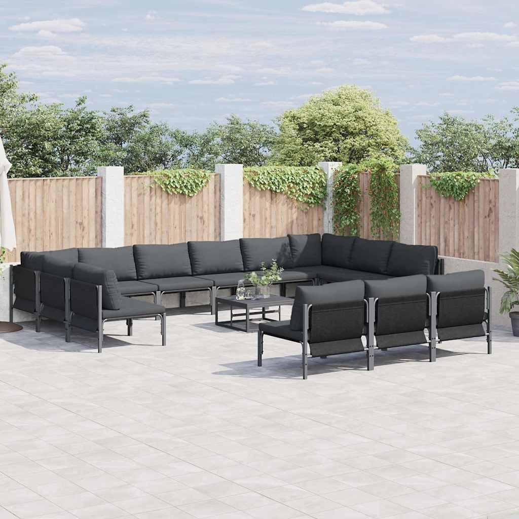 Garden Sofa Set 13 pcs Anthracite Steel