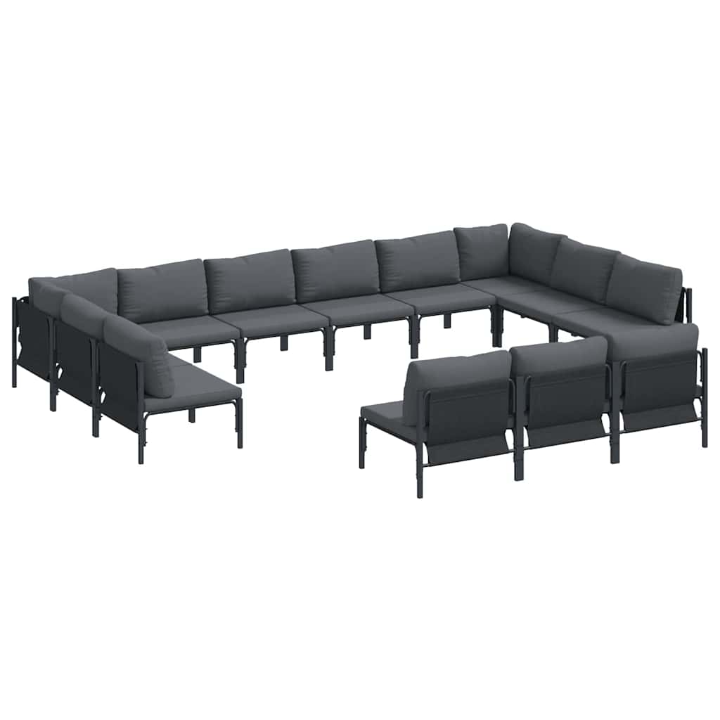 Garden Sofa Set 13 pcs Anthracite Steel