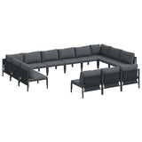 Garden Sofa Set 13 pcs Anthracite Steel