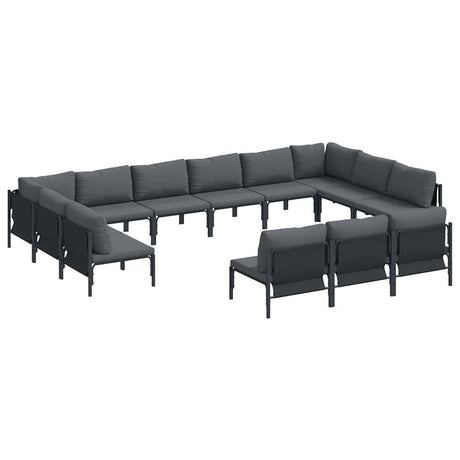 Garden Sofa Set 13 pcs Anthracite Steel