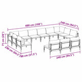 Garden Sofa Set 13 pcs Anthracite Steel