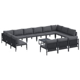 Garden Sofa Set 14 pcs Anthracite Steel
