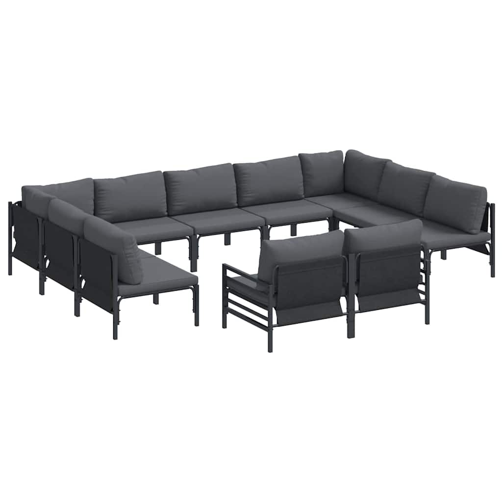 Garden Sofa Set 11 pcs Anthracite Steel