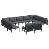 Garden Sofa Set 11 pcs Anthracite Steel