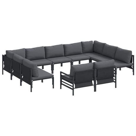 Garden Sofa Set 11 pcs Anthracite Steel