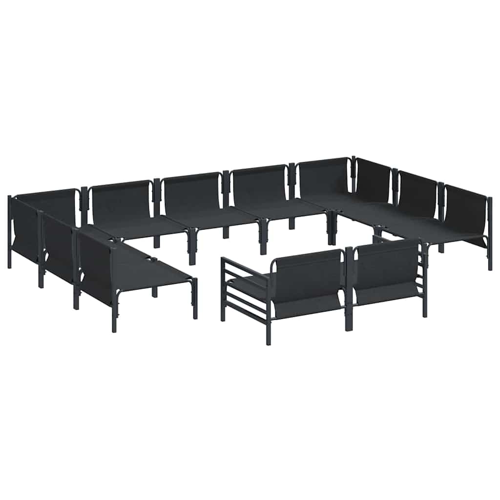 Garden Sofa Set 11 pcs Anthracite Steel