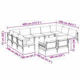 Garden Sofa Set 11 pcs Anthracite Steel