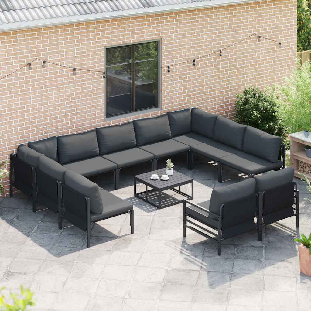Garden Sofa Set 12 pcs Anthracite Steel