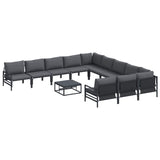 Garden Sofa Set 12 pcs Anthracite Steel