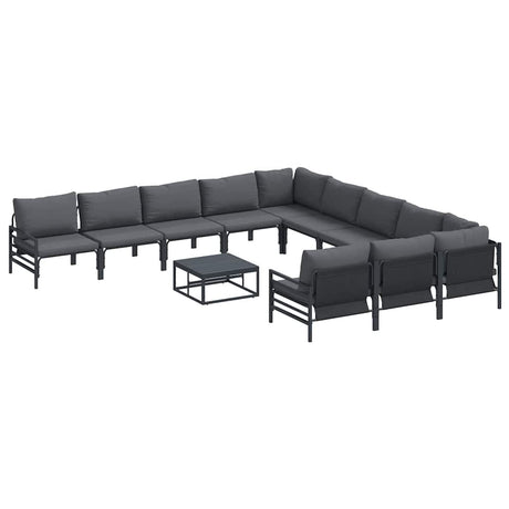 Garden Sofa Set 12 pcs Anthracite Steel