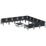Garden Sofa Set 12 pcs Anthracite Steel