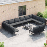 Garden Sofa Set 12 pcs Anthracite Steel
