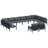 Garden Sofa Set 12 pcs Anthracite Steel