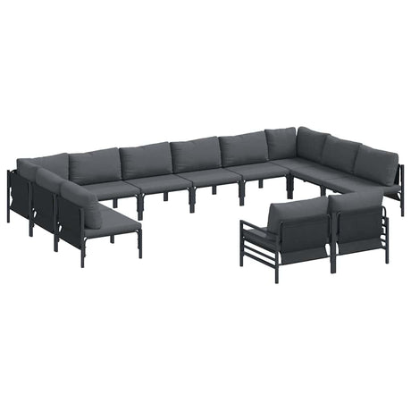 Garden Sofa Set 12 pcs Anthracite Steel