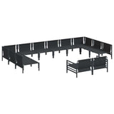 Garden Sofa Set 12 pcs Anthracite Steel