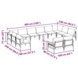 Garden Sofa Set 12 pcs Anthracite Steel