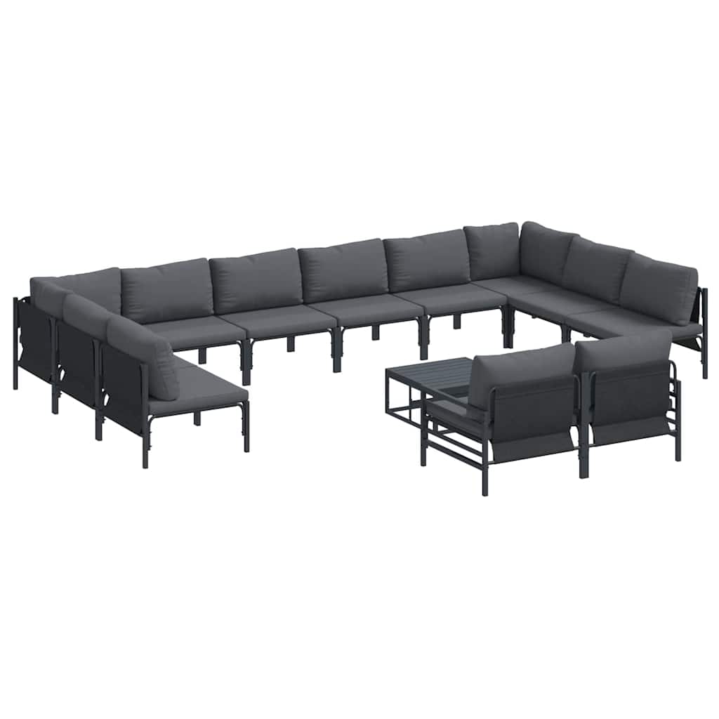 Garden Sofa Set 13 pcs Anthracite Steel