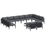 Garden Sofa Set 13 pcs Anthracite Steel