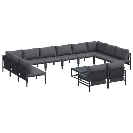 Garden Sofa Set 13 pcs Anthracite Steel