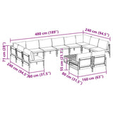 Garden Sofa Set 13 pcs Anthracite Steel