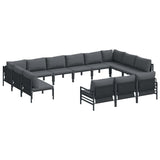 Garden Sofa Set 13 pcs Anthracite Steel