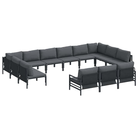 Garden Sofa Set 13 pcs Anthracite Steel