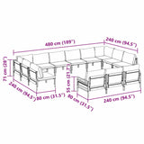 Garden Sofa Set 13 pcs Anthracite Steel
