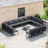 Garden Sofa Set 14 pcs Anthracite Steel